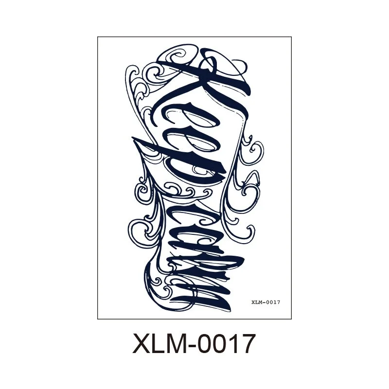 Waterproof Temporary Tattoo Sticker skull bull Cross English Letters Tatoo Fake Tatto