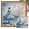 Girl In A Music Skirt-11CT Stamped Cross Stitch 50*50cm/19.69*19.69in tapestrymarket