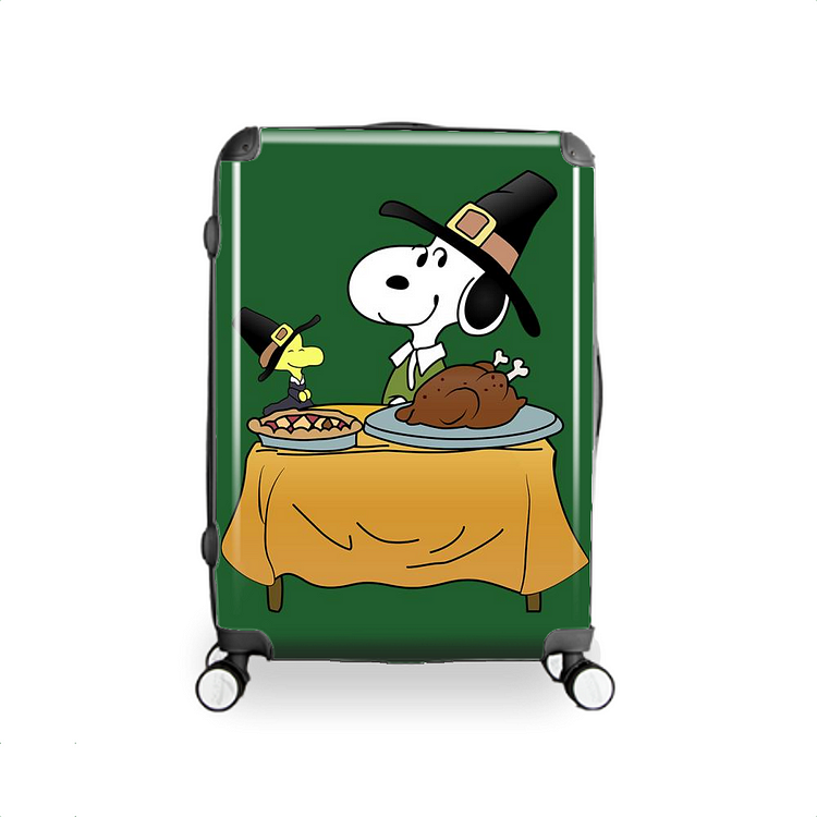 Snoopy With Turkey, Thanksgiving Hardside Luggage
