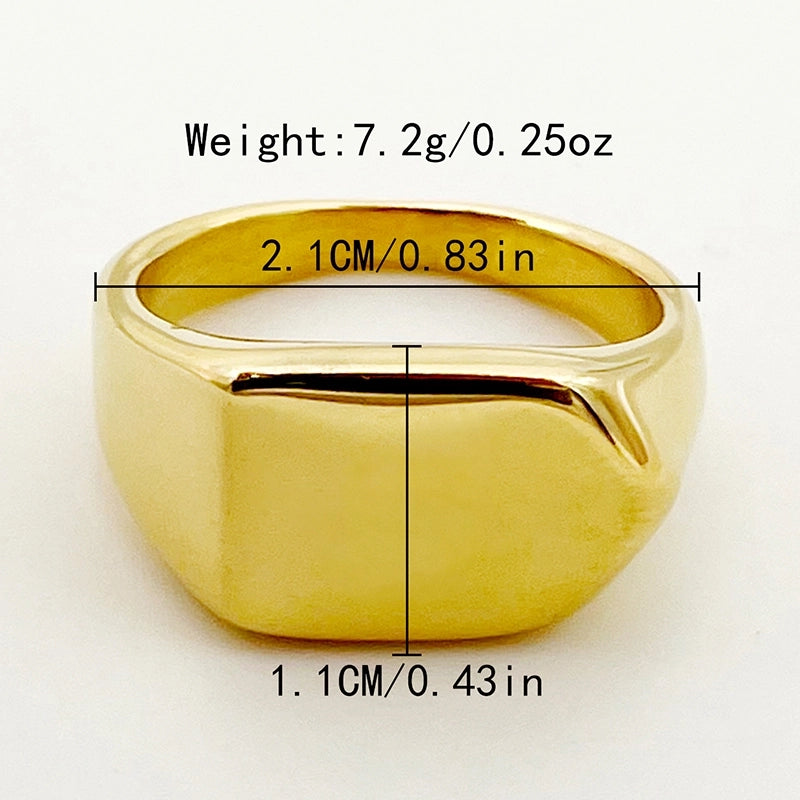 304 Stainless Steel 14K Gold Plated Commute Plating Solid Color Rings