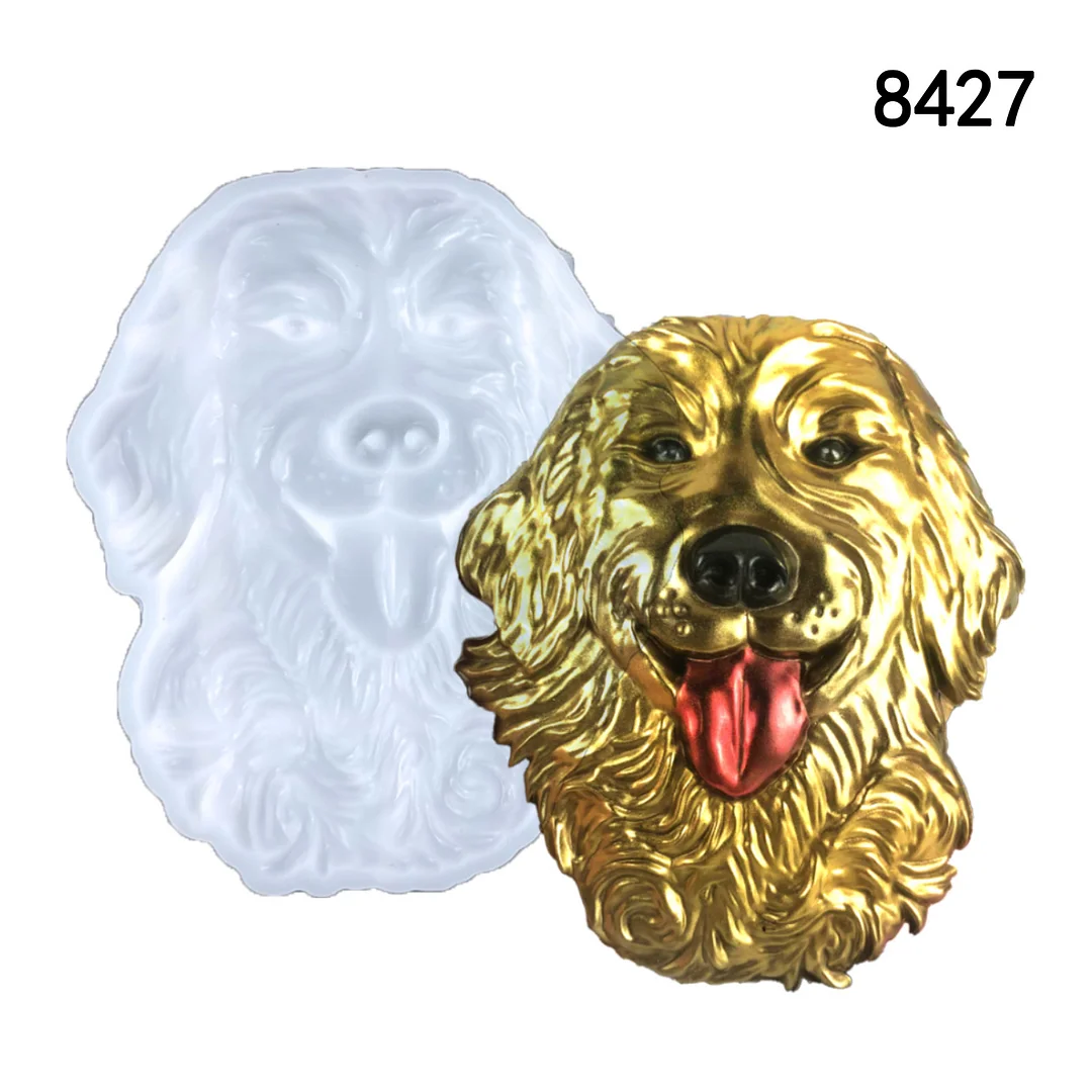 Small Dog Figurines Half-Body Silicone Mold