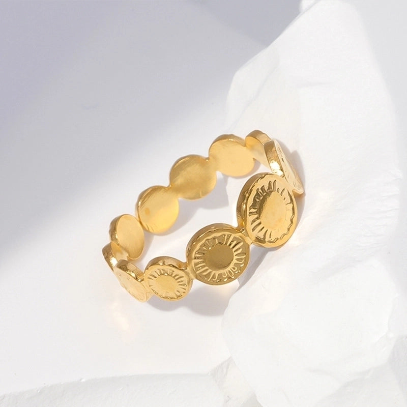 Fashion Geometric 304 Stainless Steel 18K Gold Plated Plating Stainless Steel Rings