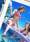 Swimsuit Aerith Gainsborough & Tifa Lockheart Decorative Painting - (FF7) Final Fantasy VII Decorative Painting - Mystical Art Studios