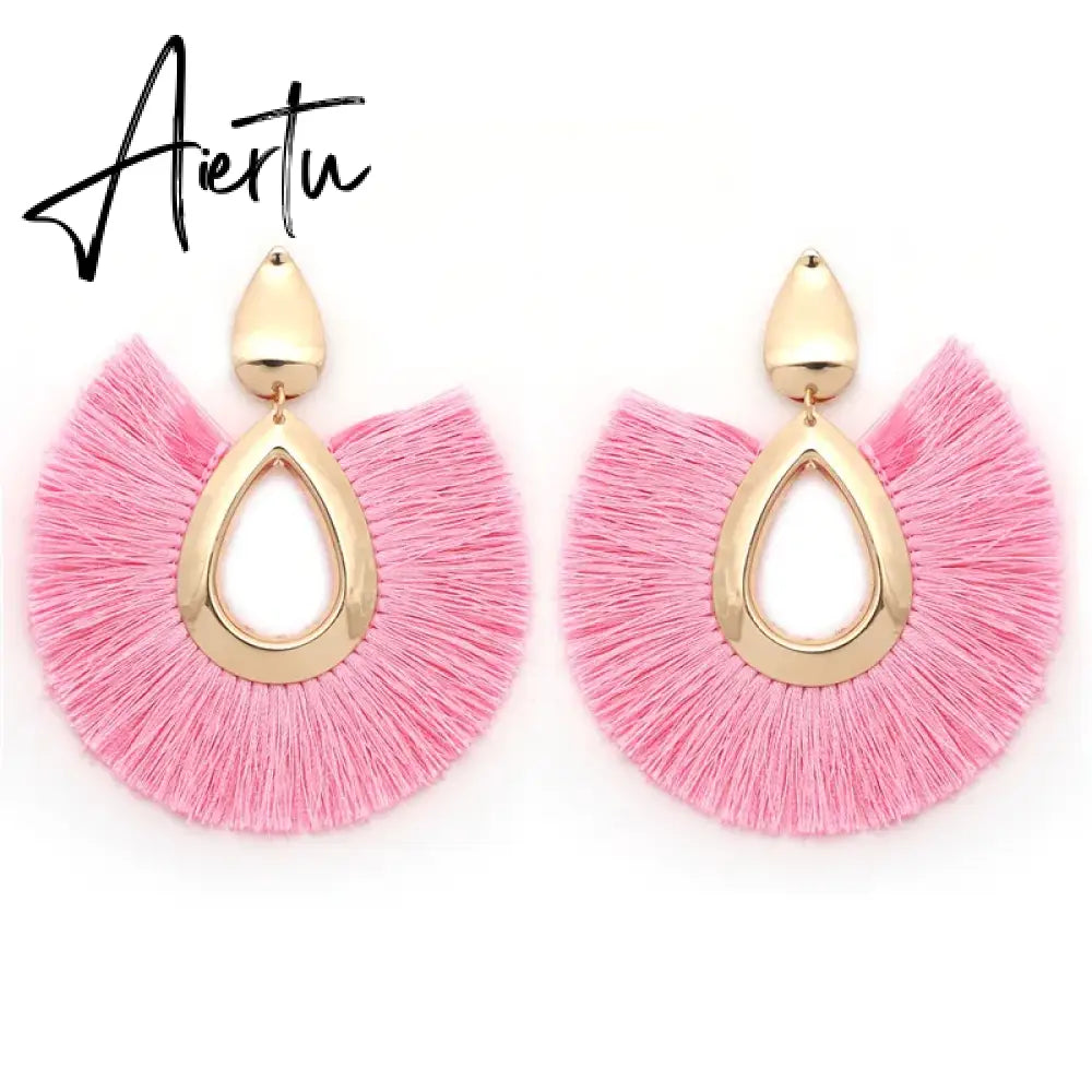 Boho Waterdrop Shaped Tassel Earrings for Women Big Dangle Statement Earrings Party Jewelry Bijoux Boucles D Oreille Femme Aiertu