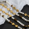 Natural Pearls & Brown Tiger Eye Stone Necklace Bracelet