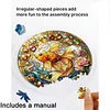 (25cm)DIY Acrylic Jigsaw Puzzle Window Hanging with Hanging Chain DIY Stained Glass Decoration Round Window Puzzle Decor for DIY Craft Project (Stained Glass Goldfish)