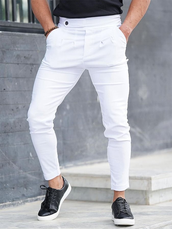 Men's Elegant White Pants