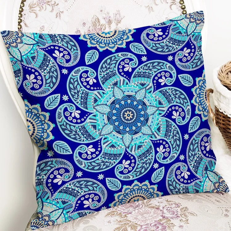 Boho Cushion Cover VillageTextil Plaid Stripes Throw Pillow 45Cmx45Cm Square Sofa And Chair Custom Printing Pillow Cover Cushion