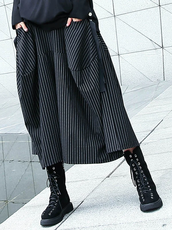 Empire Loose Stripe Wide Leg Pants