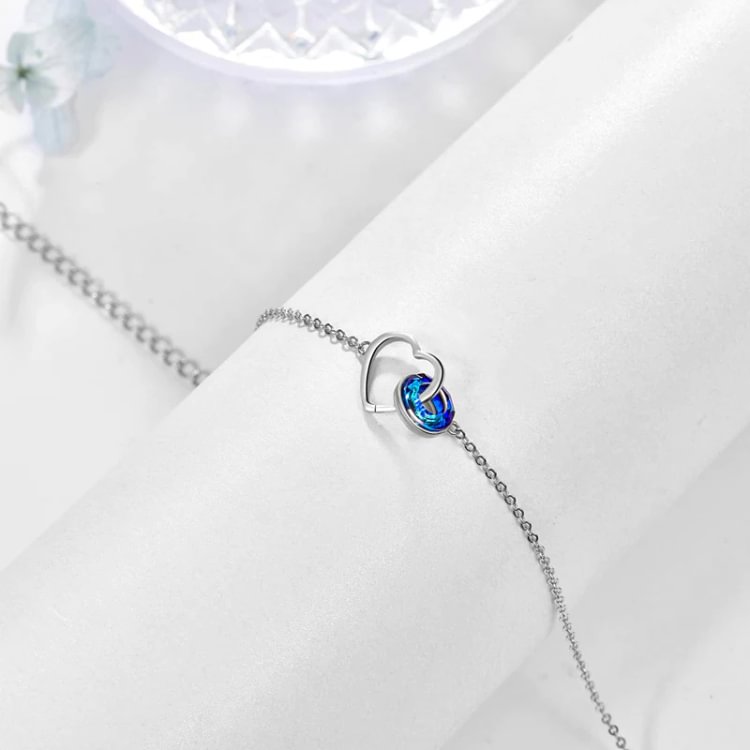 For Sister - S925 We are Like a really Small Gang Blue Crystal Love Bracelet