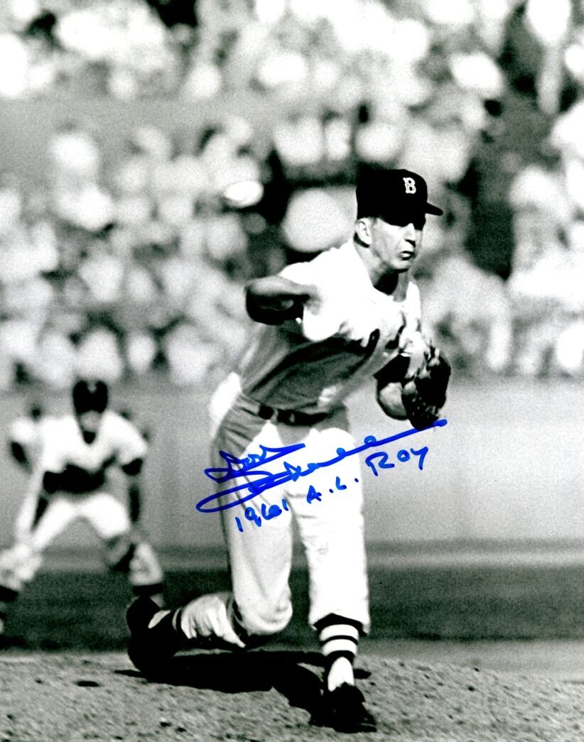 Signed 8x10 DON SCHWALL 1961 AL ROY Boston Red Sox Autographed Photo Poster painting - COA