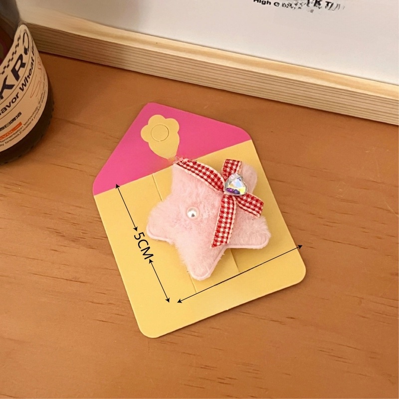 Cute Sweet Women’s Star Heart Shape Plush Hair Clip
