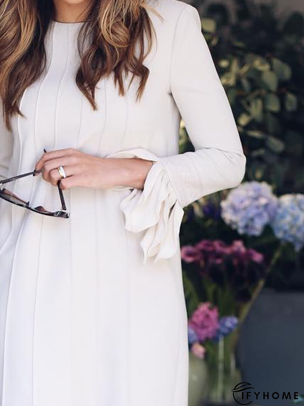 Casual Regular Fit Crew Neck Dress | IFYHOME