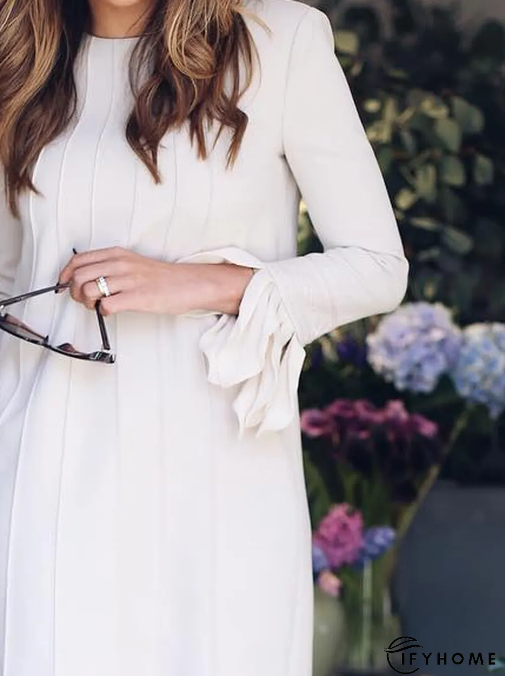 Casual Regular Fit Crew Neck Dress | IFYHOME