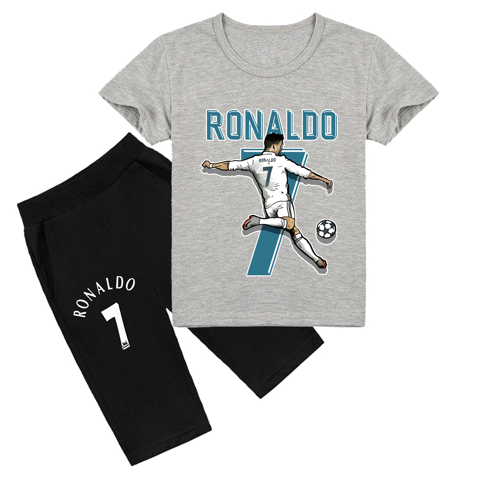 Mayoulove Cristiano Ronaldo Kids Shorts Set - Stylish Sportswear for Boys & Girls, Perfect for Active Play-Mayoulove