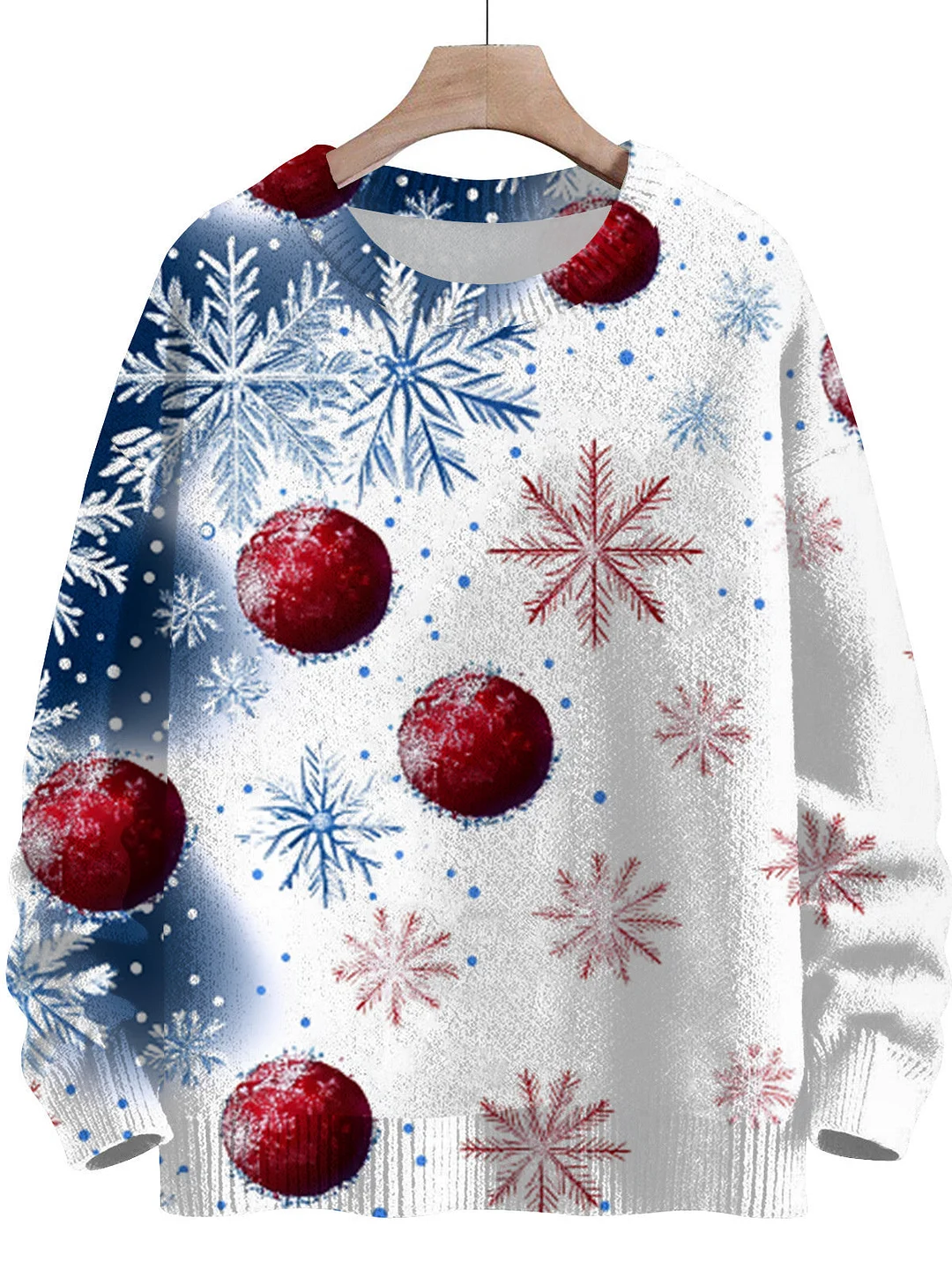 Women's Long Sleeve Scoop Neck Graphic Printed Sweaters