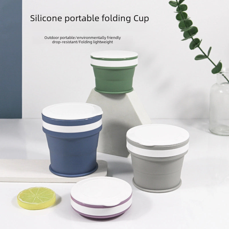 Silicone Folding Water Cup Custom Telescopic Coffee Cup Travel Camping Portable Gargle Cup Handy Cup Factory