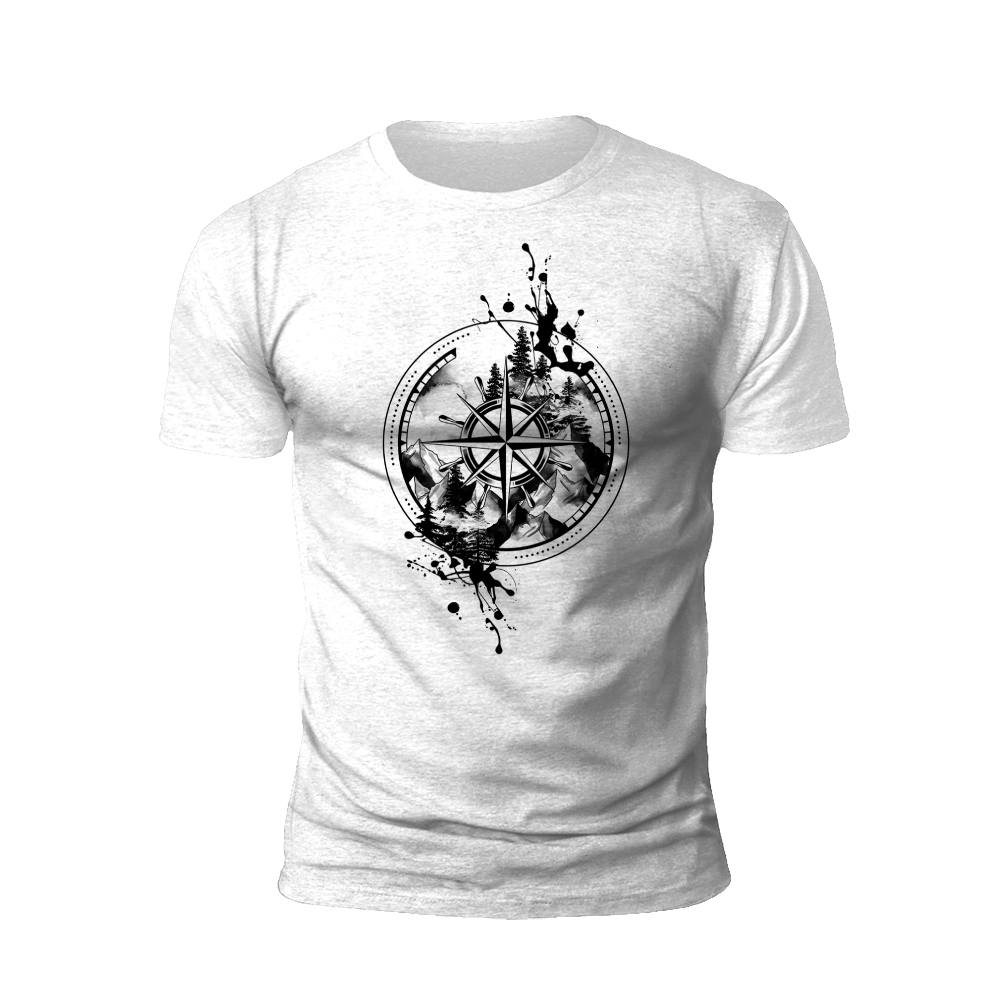 Nature's Compass: A Monochrome Exploration T-shirt