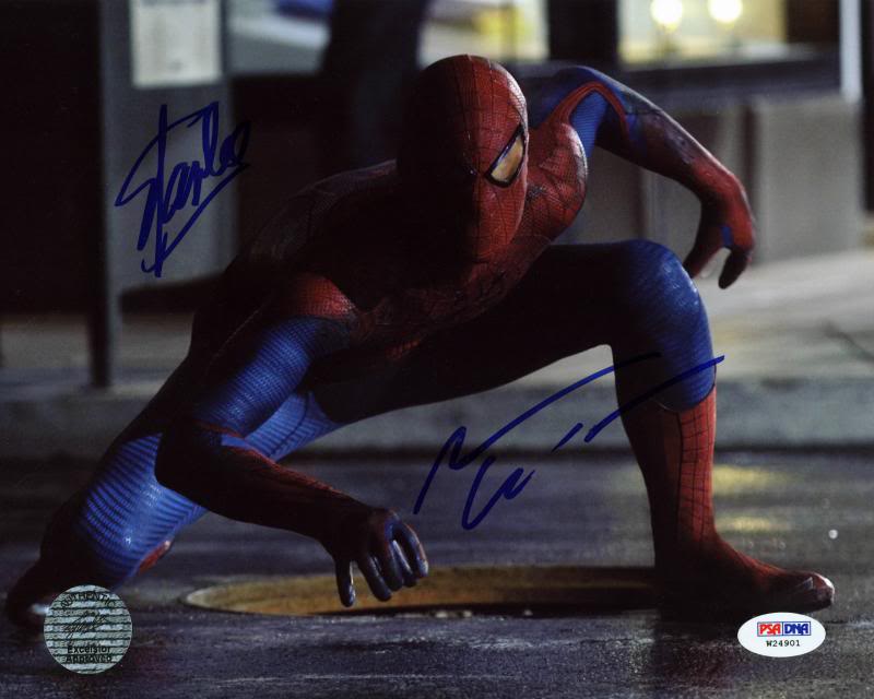 Stan Lee & Andrew Garfield Spider-Man Signed Authentic 8X10 Photo Poster painting PSA #W24901