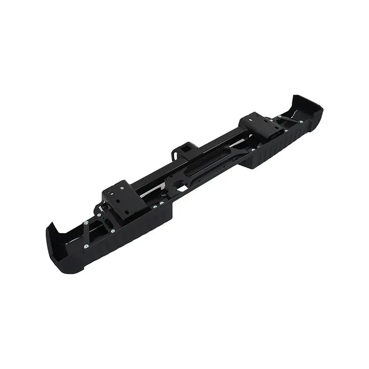 SEBLAFF Black Rear Step Bumper Assembly without Park Assist Sensor Holes with Max Tow Hitch Replacement for 2015-2020 F-150