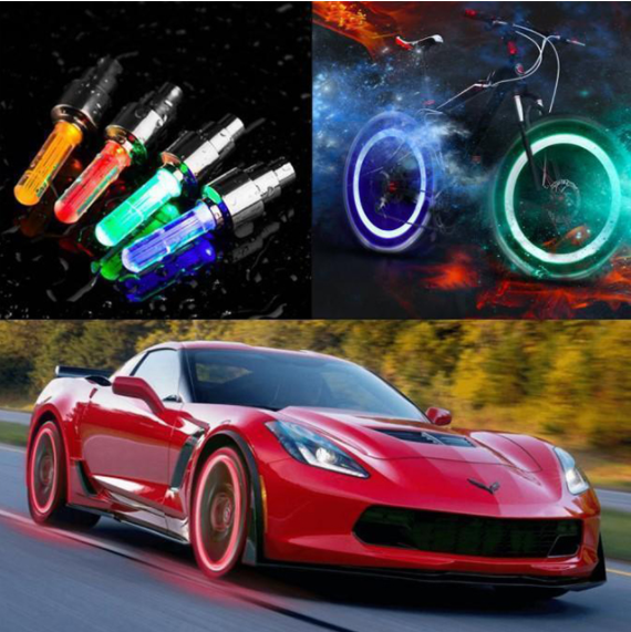 Premium LED Lights for Wheel Valve Caps Cars/Bikes