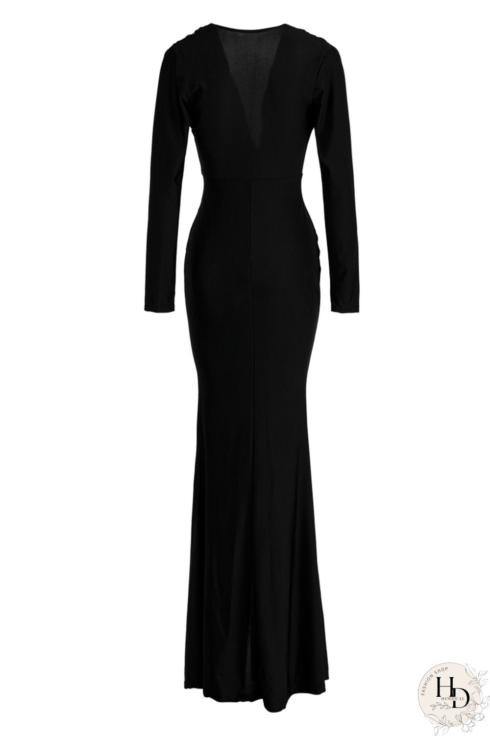 Red Fashion Sexy Solid Slit Fold V Neck Long Sleeve Evening Dress