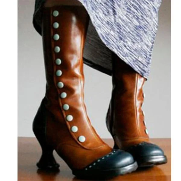Cute Round Toe Zipper Boots