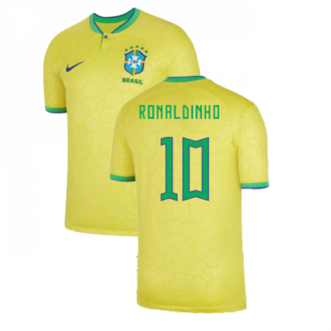 Brasilien Ronaldinho 10 Home Trikot WM 2022