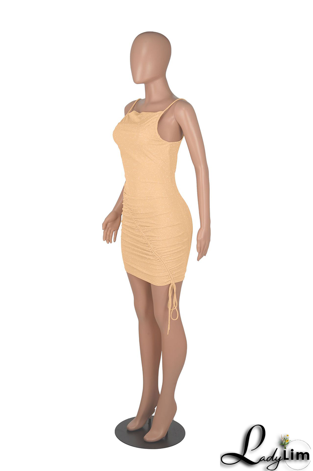 Burgundy Sexy Solid Fold Spaghetti Strap Pencil Skirt Dresses