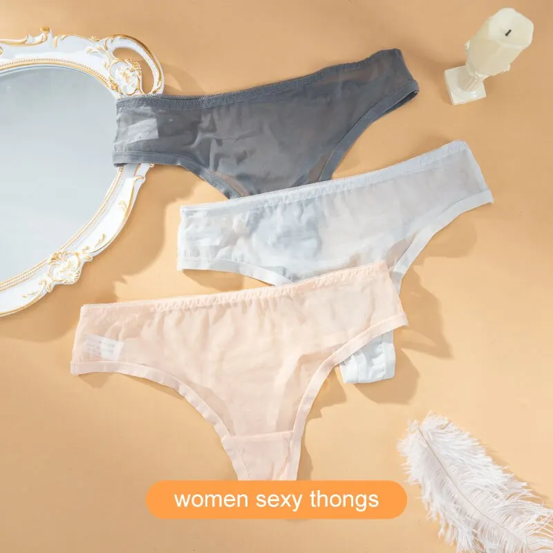 Mesh Transparent Women's Panties Hot Sexy Underwear Pantys Low-Waist Female Underpants Lingerie Briefs Women G-String Thongs