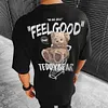Letter Teddy Bear Print Short Sleeve T-Shirt by Inlyline