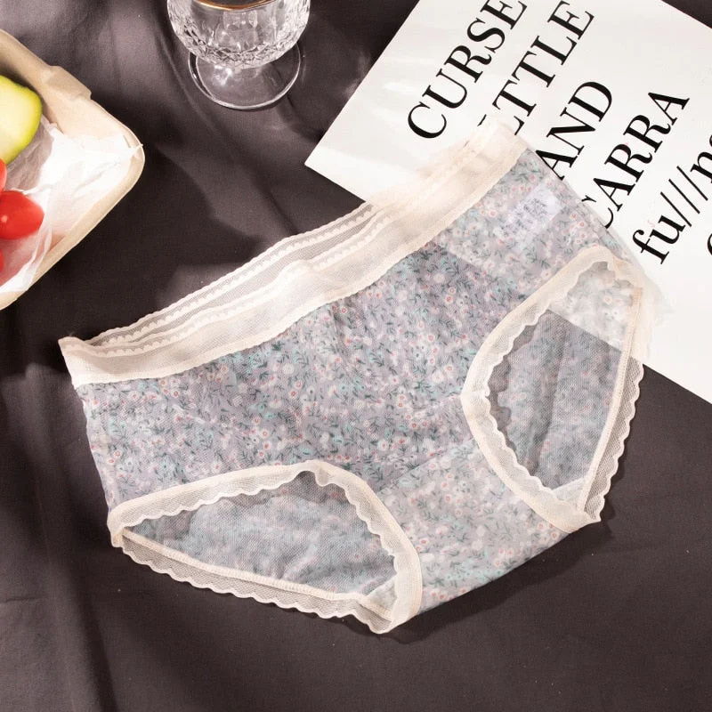 Sexy Lace Panties Women's Underwear Plus Size Fashion Comfort Briefs Middle Waist Seamless Underpants Female Sexy Lingerie