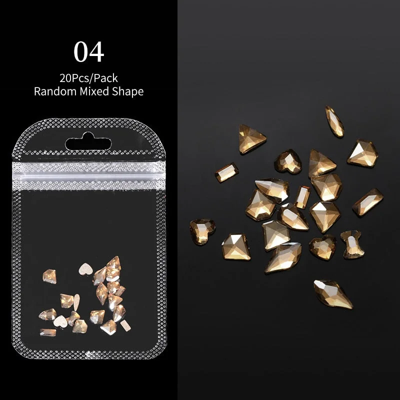 Crystals Clear AB Glass Rhinestone Stones Solid Flat Back Nail Ornaments Colorful Granular Three-Dimensional Nail Art Decoration-Nail Inspo
