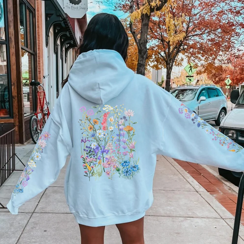 Wildflowers Boho Cottagecore Floral Botanical Flowers Hoodie Sweatshirt / DarkAcademias /Darkacademias