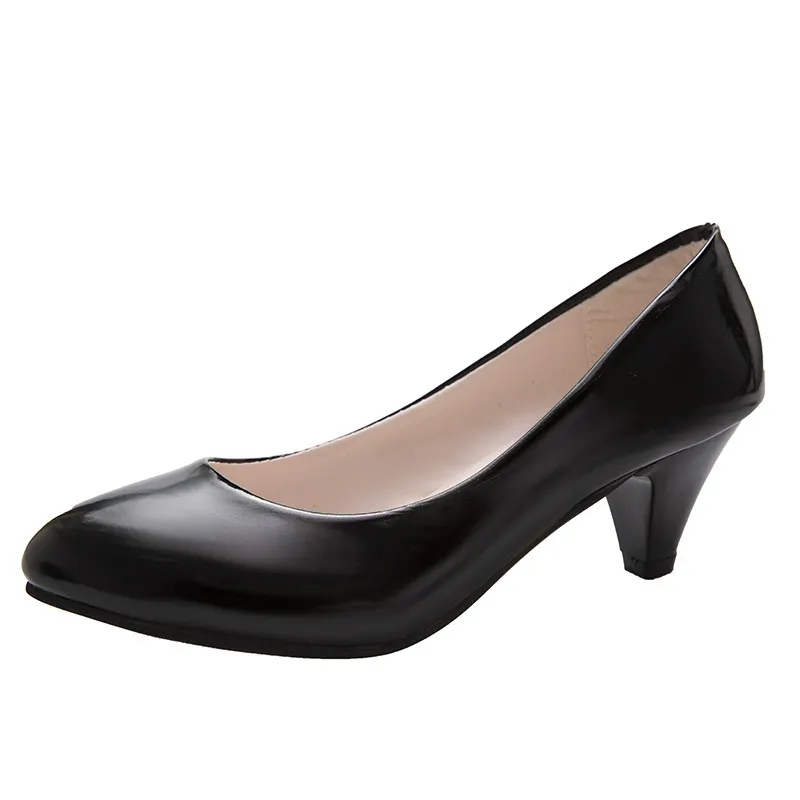 Breakj Breakj Single-Shoe Women 2025 New Pointed Light-Mouthed Four-Season Single-Shoe Fashion Coarse Heel High-Heeled Women's Shoes Large-Size Work Shoes