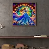 Cinderella Stained Glass Full DIY 5D Round Drill Diamond Painting Kit for Adults/Beginners Home Decor Diamond Dots Paintings Picture Arts Craft 40x40cm