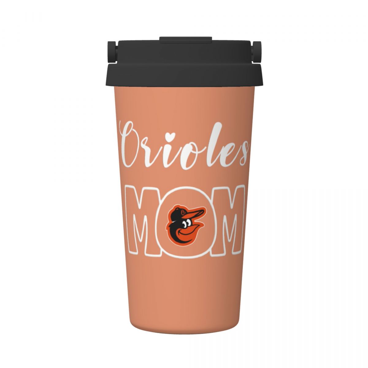 Baltimore Orioles Mom Reusable Coffee Cup with Lid and Handle
