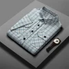 Men's Business Casual Loose and Comfortable Plaid Striped Shirt