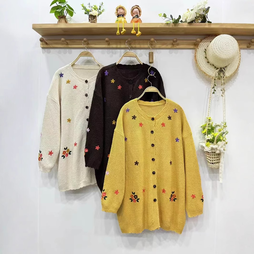 Chicfifth Sweater Women Winter Long Sleeve High Quality Autumn Vintage Top Knitted Cardigan