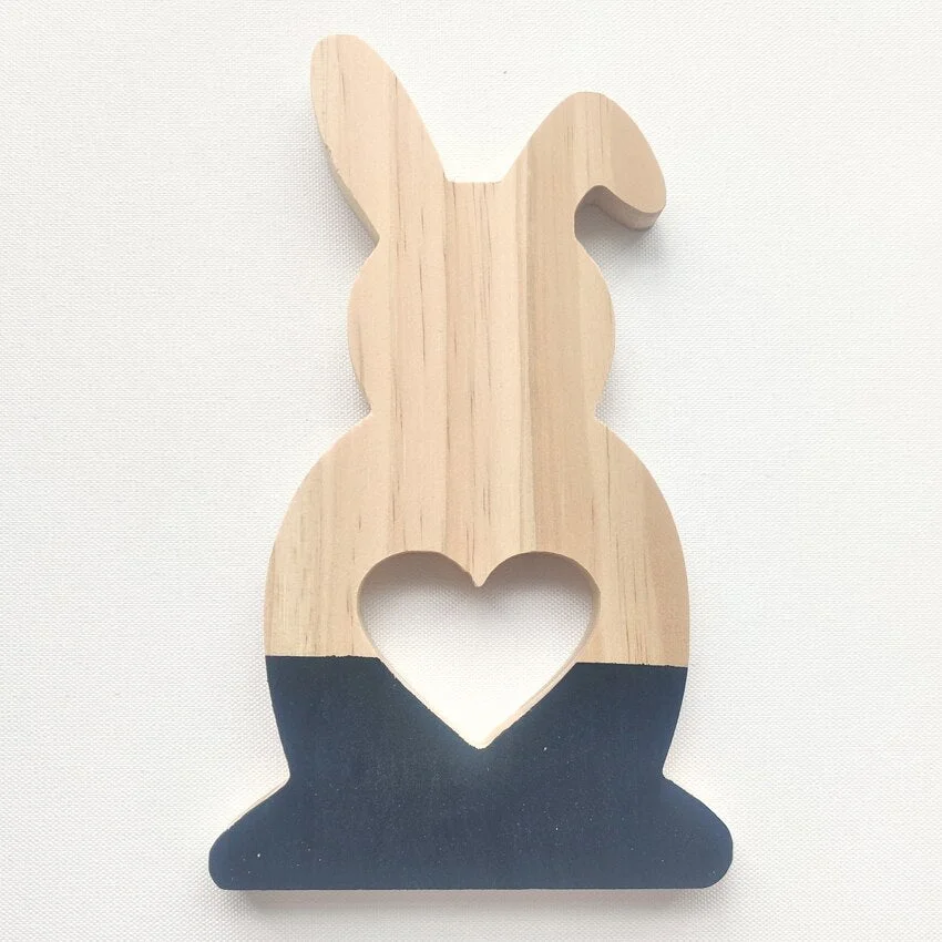 Lovely Wooden Bunny Baby Nursery Decor Kids Room Decor Rabbit Ornaments Girl Bedroom Decor Figurine Home Decoration Photo Props