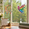2pcs Butterfly and Moon DIY Acrylic Diamond Painting Wind Chime for Adult 5D Diamond Painting Suncatcher with Crystal Pendant Double Sided Hanging Diamonds Art Paint Ornament Gift for Home