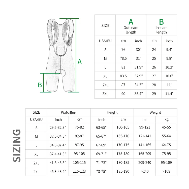 Cycling Jersey  Bib Size Chart - Monton Official