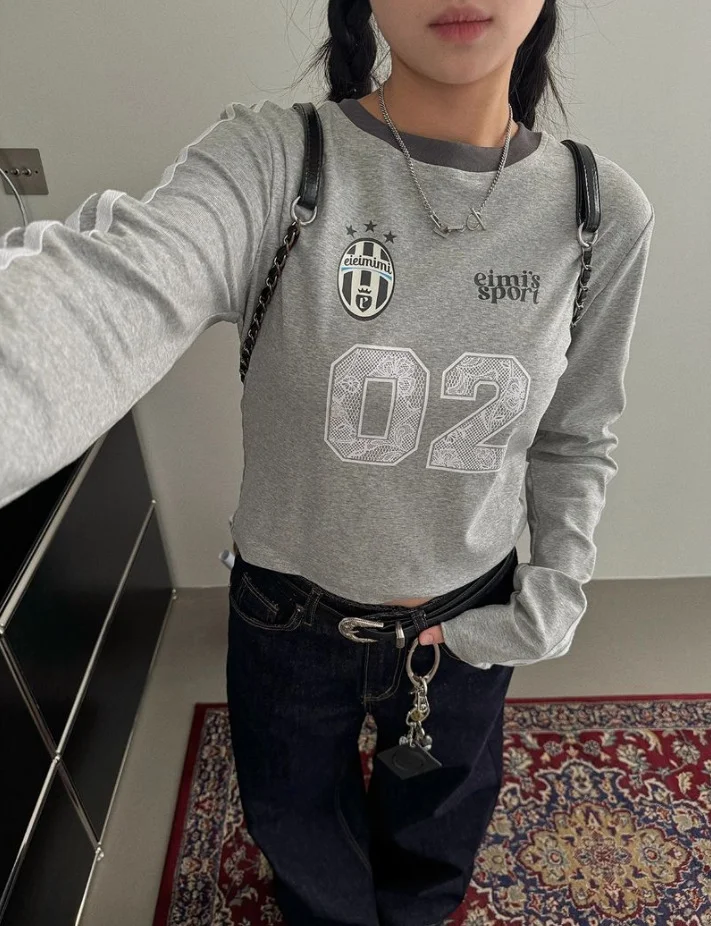 Sdrawing Sdrawing Digital Print T-Shirt Girl Y2K New Slimming Hottie Short-Sleeved Bottom Shirt