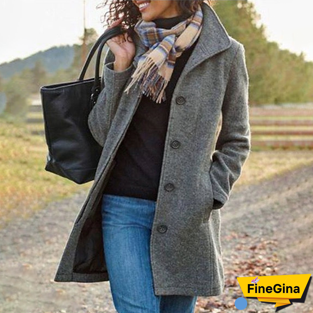 Grey Long Sleeve Plain Cardigan