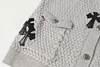 Chrome Hearts Gothic Cross Knit Cardigan - Black Grey Streetwear Jacket 904