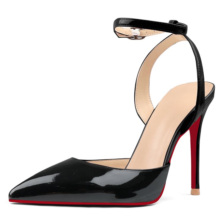 100mm Women’s Ankle Strappy Pointed Toe Stiletto Dress Party Wedding Slingback Pumps Shoes