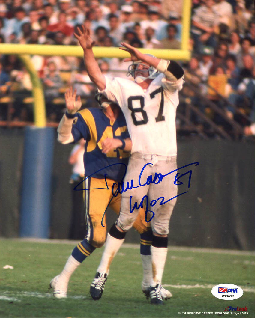 Dave Casper SIGNED 8x10 Photo Poster painting + HOF 02 Oakland Raiders PSA/DNA AUTOGRAPHED