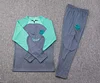 2023/2024 Barcelona Half-Pull Training Suit Green-Gray Jersey Set joyfball
