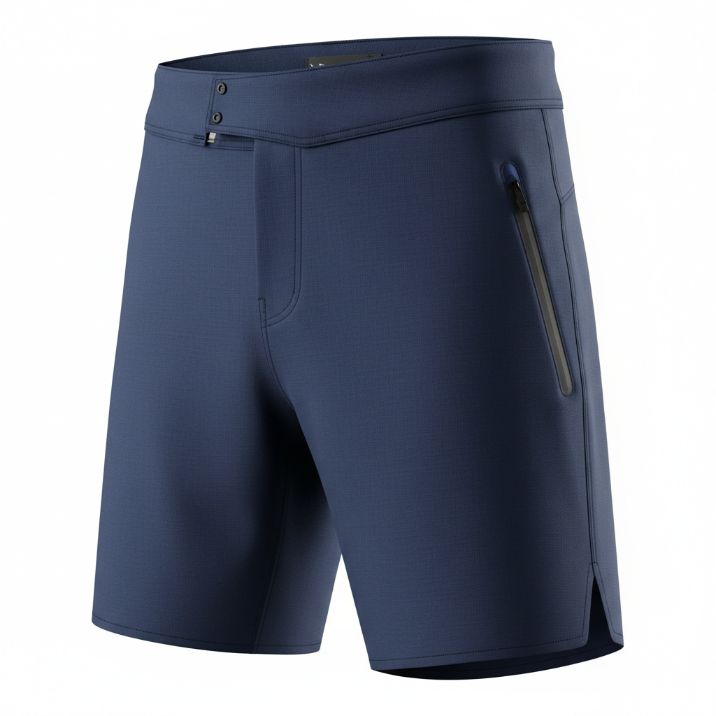 thesupersurf Navy Blue Functional Shorts with Zipper Pockets 