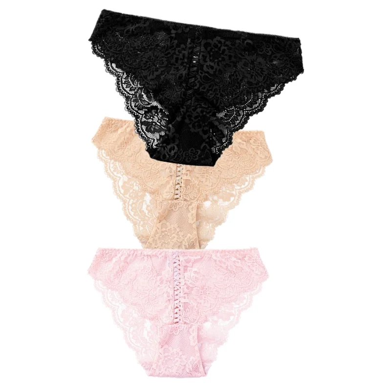 3pcs Sexy Lace Panty Women Briefs Panties Women Low Waist Lingerie Underwear Female Sexy Iminates L XL XXL Underpant 8 Colors